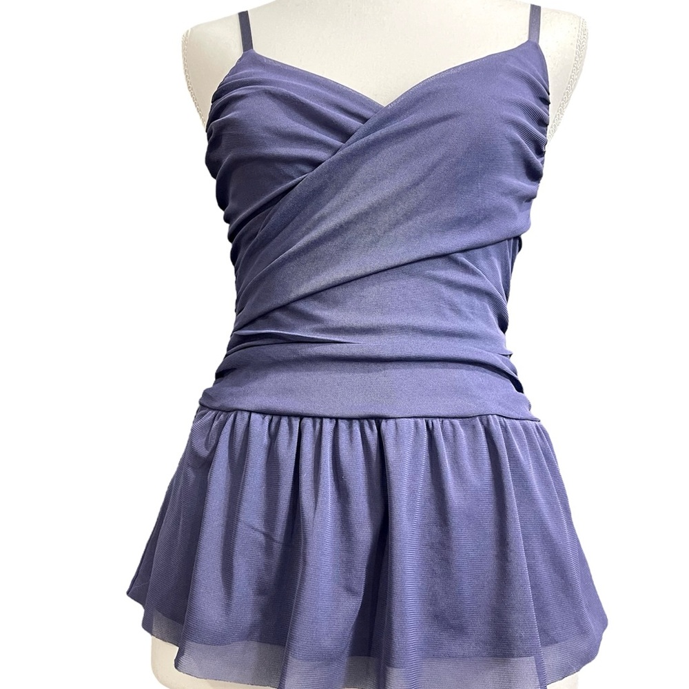 Express Purple Y2k 90s Ruched Babydoll Empire Waist Tank Top XS Whimsigoth Fairy - Picture 2 of 9